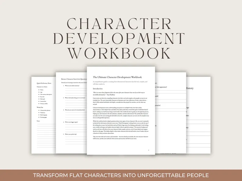 Character Development Printable Workbook